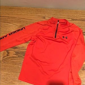 UnderArmour boys red 1/4 zip performance material